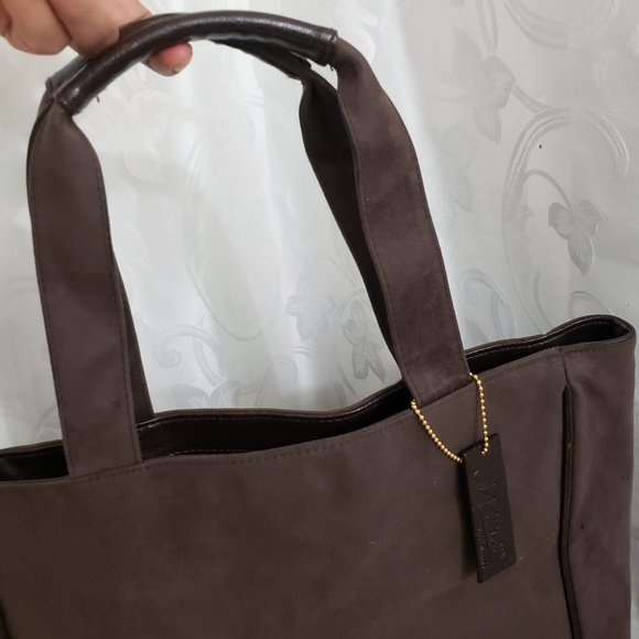 Mambo Women's Brown Suede Leather Tote Shoulder Bag - Picture 3 of 8